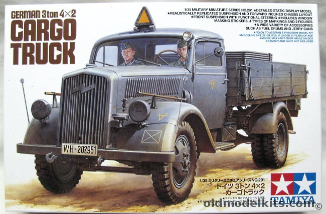 Tamiya 1/35 German 3 Ton 4x2 Cargo Truck, MM291 plastic model kit